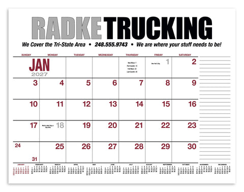 HotLine® Products 13-Month Desk Pad Calendar