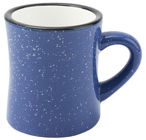 Diner 10oz speckled blue exterior/white interior mug - Etched
