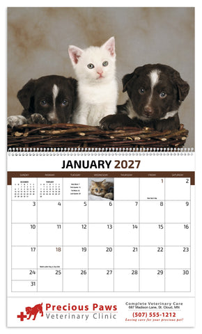 HotLine® Products Four Paws Appointment Calendar - Spiral