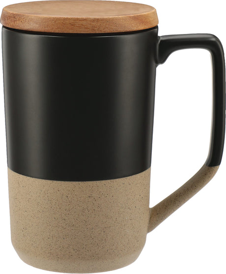 Tahoe Tea & Coffee Ceramic Mug with Wood Lid 16oz
