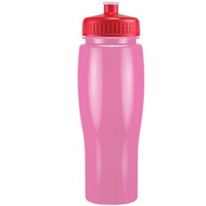 24 Oz. Contour Bottle w/ Push Pull Lid - Solid Colors