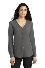 Ladies Port Authority® Long Sleeve Button-Front Blouse