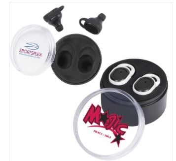 Wireless In-Ear Buds in Round Case