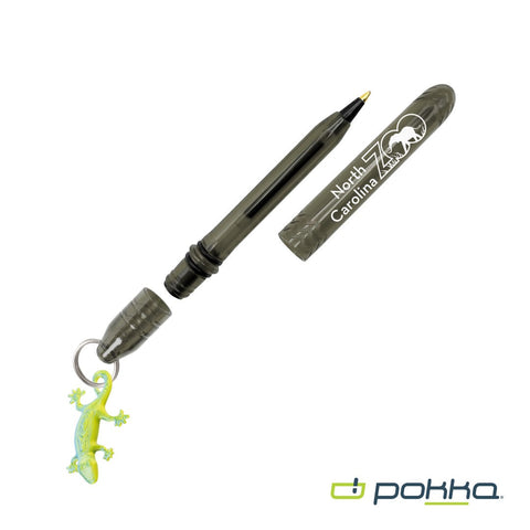 Pokka? Pocket Pen w/Dock & Chrome Keyring & Charm in Tin Box
