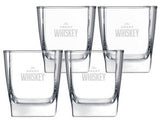 ~Square Mini 10.5oz glass Set of 4 in a Midnight gift box