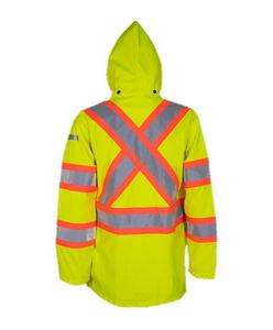 Flame Resistant Waterproof Lime Hooded Jacket