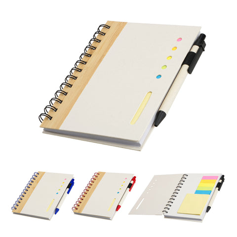 Camber Spiral Notebook with Colorful Sticky Notes & Pen