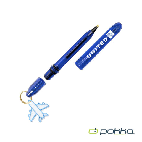 Pokka? Pocket Pen w/Dock & Gold Keyring & Charm