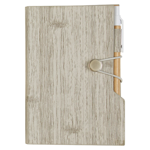 Woodgrain Look Notebook With Sticky Notes And Flags