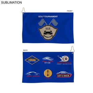 24 Hr Express Ship - Colored Microfiber Dri-Lite Terry Golf Towel, 15x25, Sublimated 2 sides