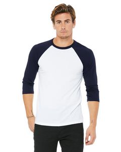 BELLA+CANVAS Unisex Three-Quarter Sleeve Baseball T-Shirt