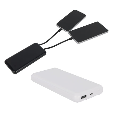 Squire 10000mAh UL Listed Power Bank with Built-In Charging Cables