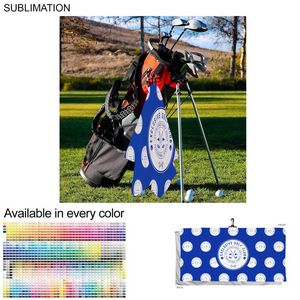 72 Hr Fast Ship - Oversized Golf Towel in Soft Velour Terry, 24x48, with Black Hook, Sublimated