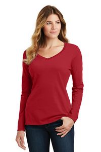 Port & Company® Ladies' Long Sleeve Fan Favorite™ V-Neck Tee