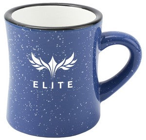 Diner 10oz speckled blue exterior/white interior mug