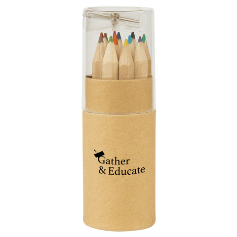 12-piece Colored Pencil Set In Tube With Sharpener