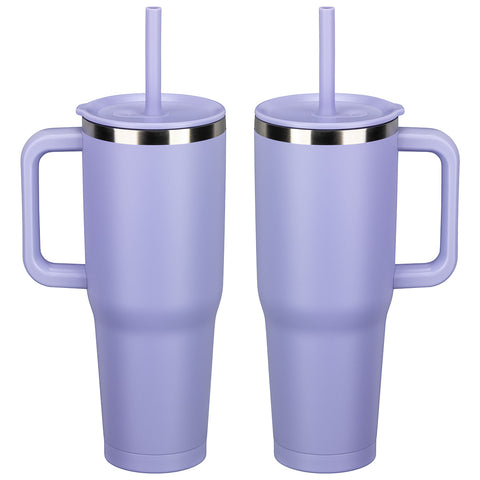 SENSO® Summit 40 oz Insulated Stainless Steel Travel Mug with Press-In Straw