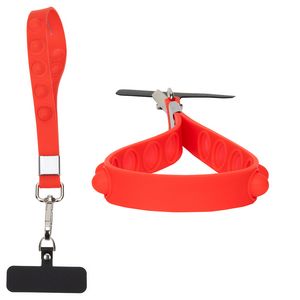 2-in-1 Push Pop Stress Reliever Phone and Keychain Wristlet