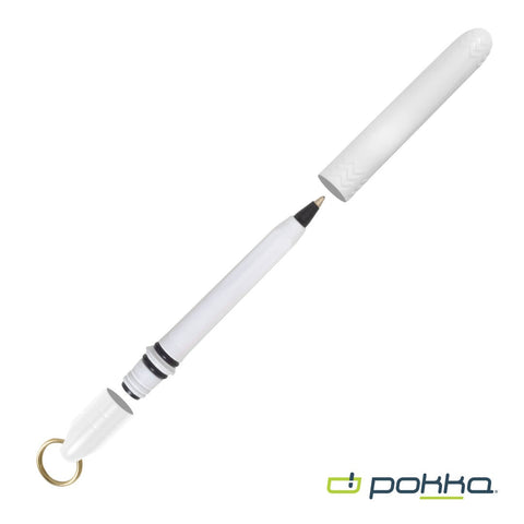 Pokka? Pocket Pen w/Dock & Gold Keyring & in Tin Box