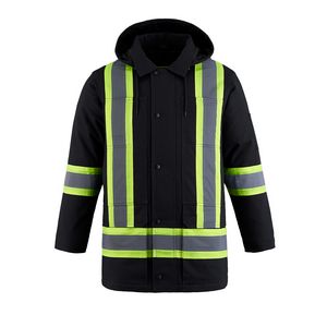 Kingpin Adult Cotton Canvas Hi-Vis Insulated Parka w/Detachable Hood