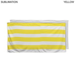 72 Hr Fast Ship - Cabana Stripe Sublimated Plush and Soft Velour Terry Beach Towel, 30x60