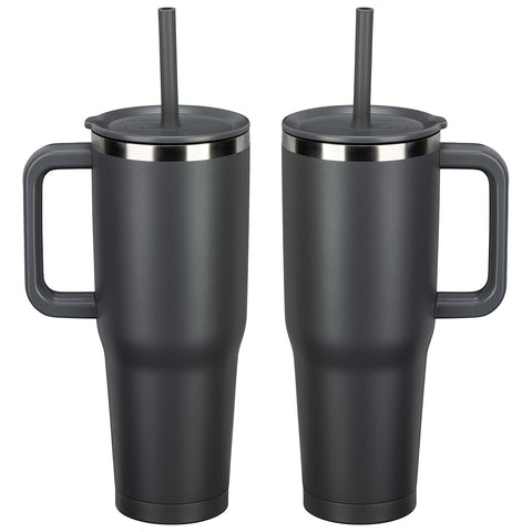 SENSO® Summit 40 oz Insulated Stainless Steel Travel Mug with Press-In Straw