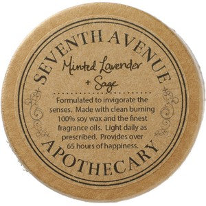Seventh Avenue Apothecary Minted Lavender and Sage 11 oz Glass Jar Candle