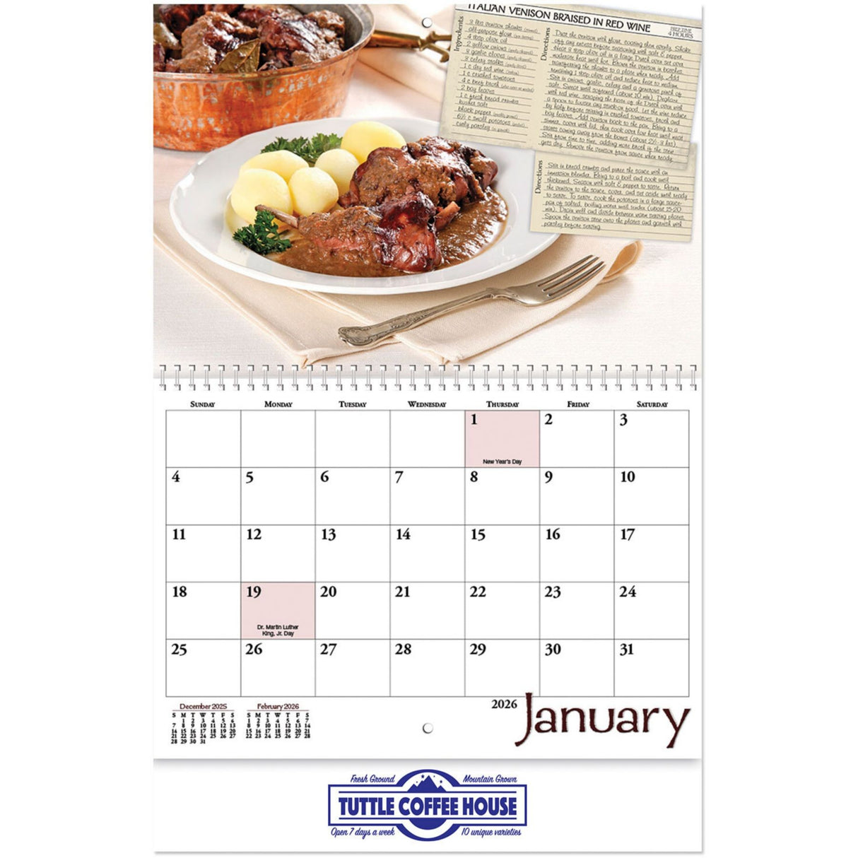 Taste Of The Month Spiral Wall Calendar