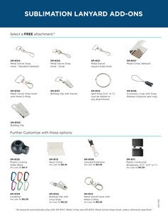 Full Color 1'' Lanyard w/ Hook