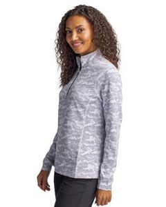 Cutter & Buck Traverse Stretch Camo Print Quarter Zip Womens Pullover