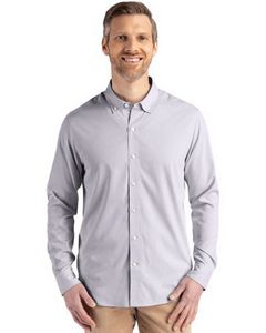 Cutter & Buck Skyline Eco Recycled Pinstripe Mens Big & Tall Long Sleeve Dress Shirt