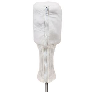 Barrel style Plush White Golf Head Cover