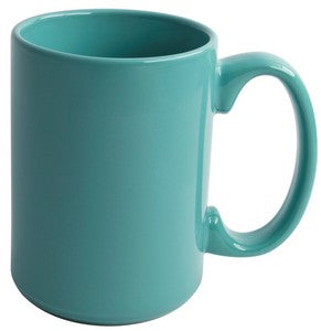 Jumbo 15oz aqua ceramic mug - Etched