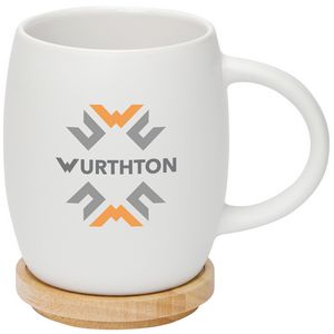 Hearth Ceramic Mug with Wood Lid/Coaster 15oz