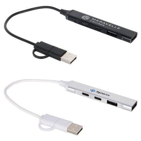 Sprint Recycled Aluminum 4-Port USB-A and USB-C Hub