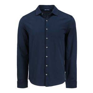 Cutter & Buck Advantage Tri-Blend Eco Soft Pique Long Sleeve Knitted Mens Button Up