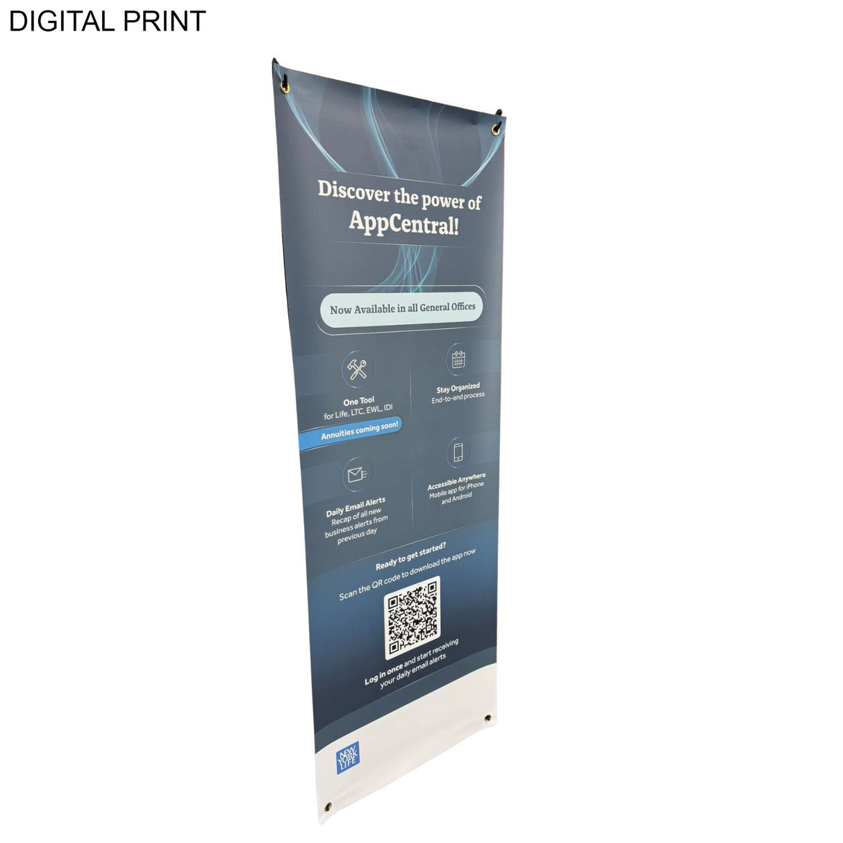 Tripod Banner with Graphics, and Bag. NO SETUP CHARGE (26"x64")