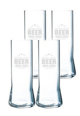 ~Hampshire 15.75oz pilsner clear glass S/4 in a Sable black gift box - Etched