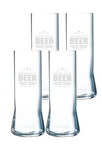 ~Hampshire 15.75oz pilsner clear glass S/4 in a Sable black gift box - Etched