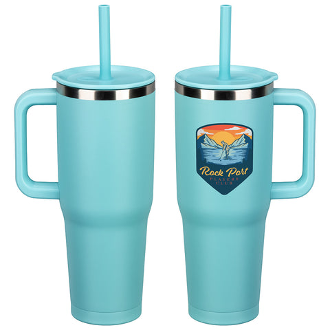 SENSO® Summit 40 oz Insulated Stainless Steel Travel Mug with Press-In Straw