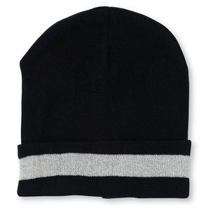 Reflective Black Warmth Safety Toque Hat