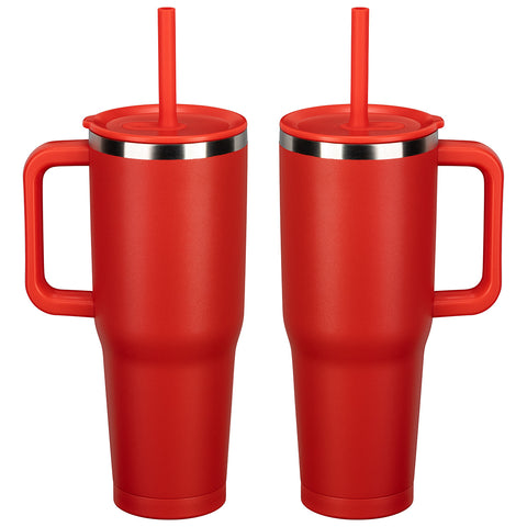 SENSO® Summit 40 oz Insulated Stainless Steel Travel Mug with Press-In Straw