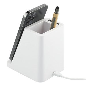 Wireless Charging Pen Holder w/ Dual Outputs