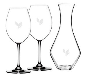 ~ Merlot decanter & Syrah wine RIEDEL crystal Gift set in a Raven gift box - Etched