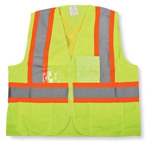 Lime Green Zipper Mesh Safety Vest