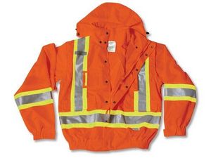 5-In-1 Fleece Orange Rain Jacket