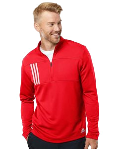 Adidas® 3-Stripes Double Knit Quarter-Zip Pullover