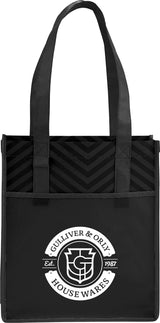 Printed Chevron Non-Woven Shopper Tote