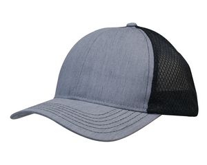 Light Brushed Poly Cotton Marle Cap w/Honeycomb Mesh