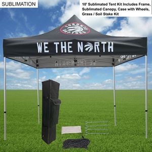 000550  Premium Sublimated Tent Kit 10', Includes Premium 40mm Aluminum Frame, Canopy, Case, Grass Stake Kit